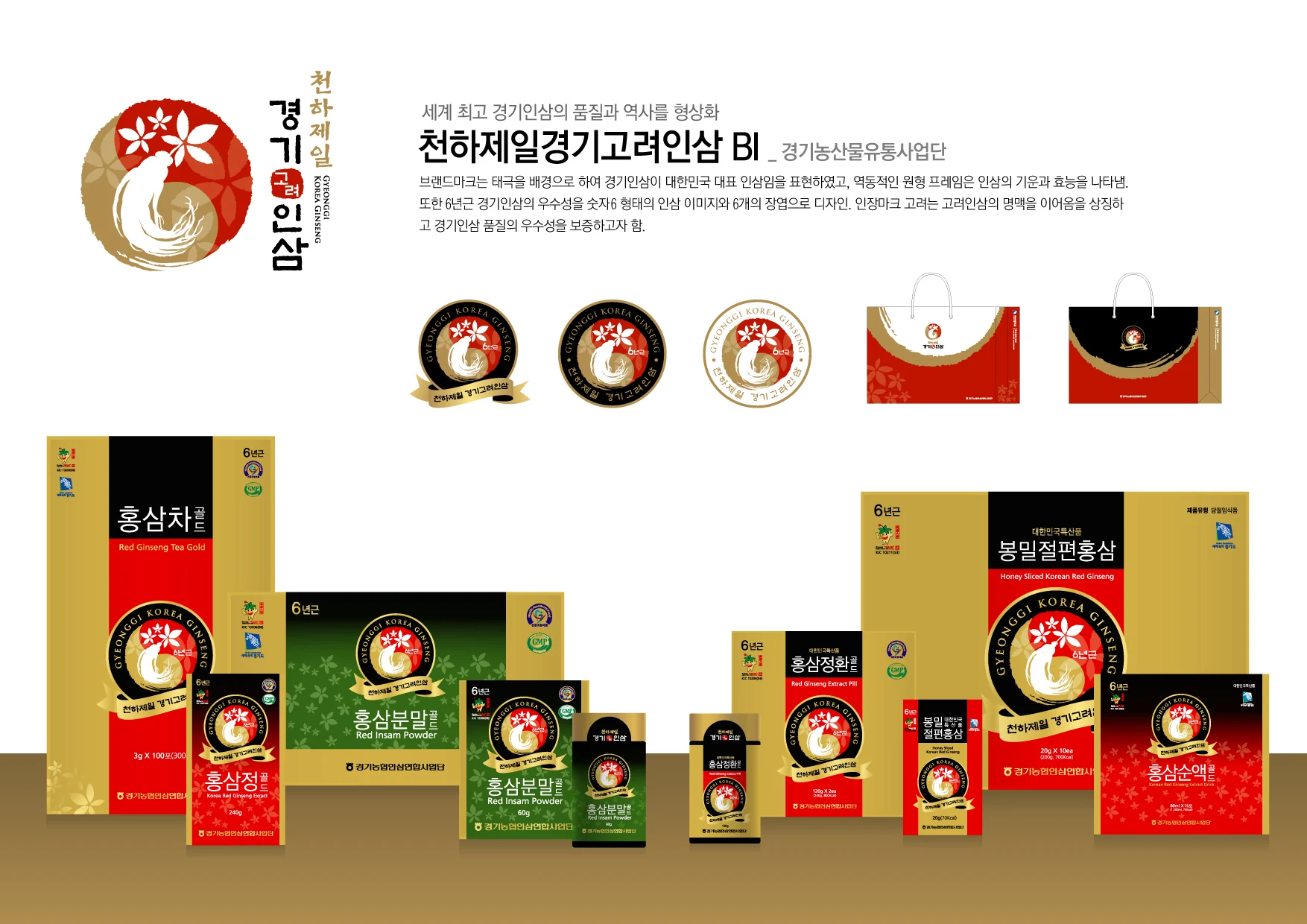 천하제일 경기인삼 BI — 심벌·로고 조합