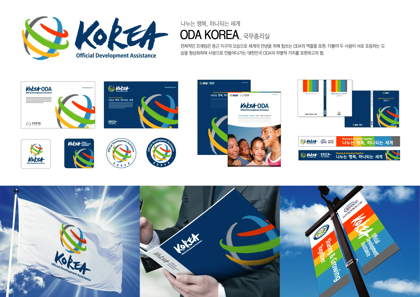 ODA KOREA BI — 인쇄물·배너·깃발 적용 디자인